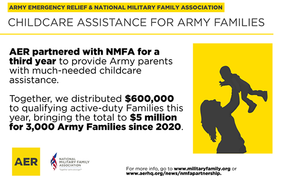 AER, NMFA team again to help alleviate childcare costs for Army Families