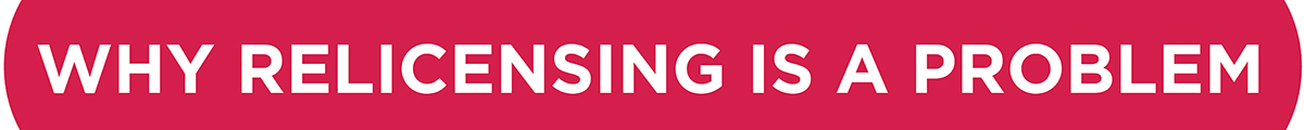 2021_Graphics for Licensing + Certification section Why Relicensing is a Problem