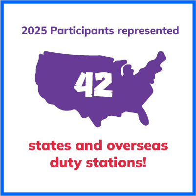 2025 Participants represented 42 states and overseas duty stations!