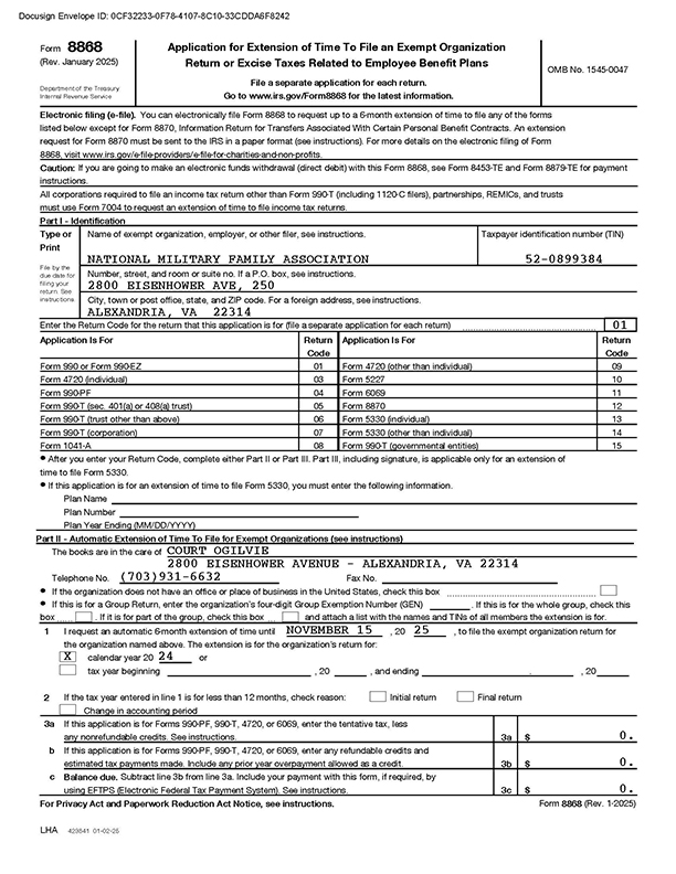 Form 990 cover page