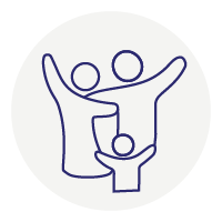 Family with arms extended icon