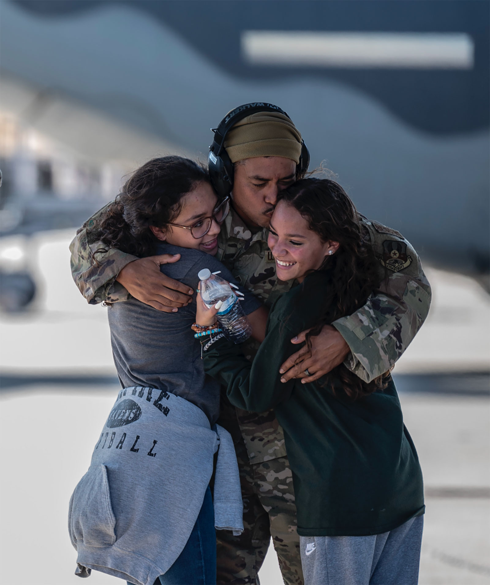 Military Family Embracing
