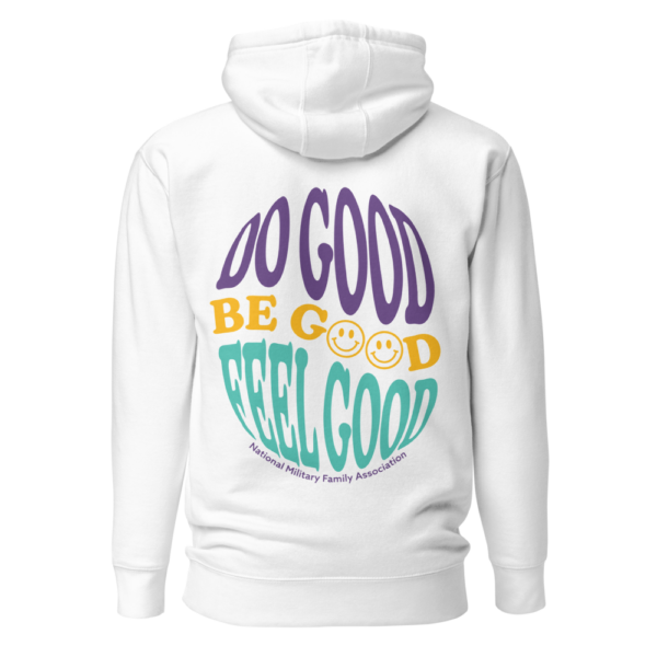 70s Inspired Do Good Be Good Feel Good White Hoodie